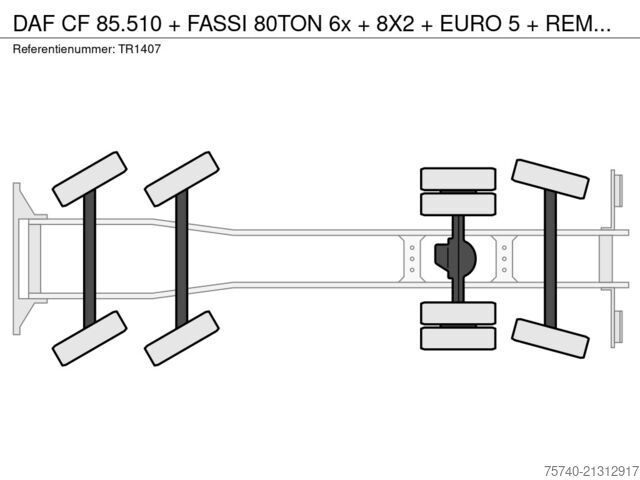 Автокран DAF CF 85.510 + FASSI 80TON 6x + 8X2 + EURO 5 + REMOTE