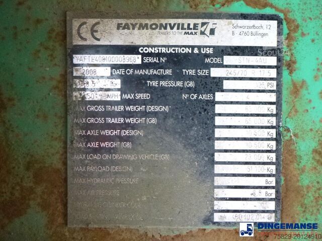 Surbaissé Faymonville 4-axle semi-lowbed trailer 65 t + ramps ext.
