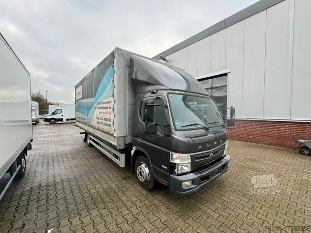 Вантажівка з платформою і тентом FUSO Canter 9C18 Pritsche Plane mit Ladebordwand *Ahk