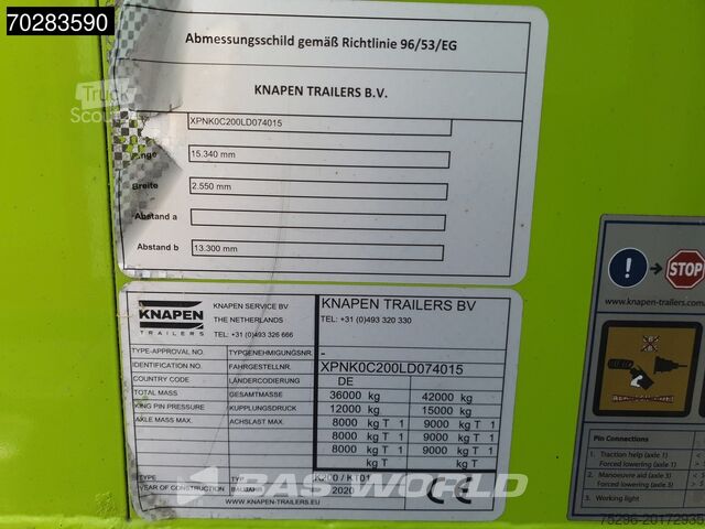 Piso móvel Knapen k200 3 axles LANG-LKW 10mm Lift Axle