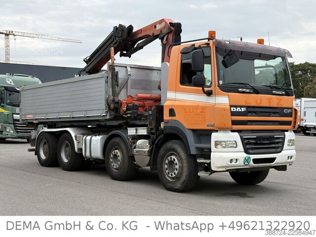 Kippiauto DAF CF85462*8x4*Mit Kran*Retarder*Klima*Hinterkipper
