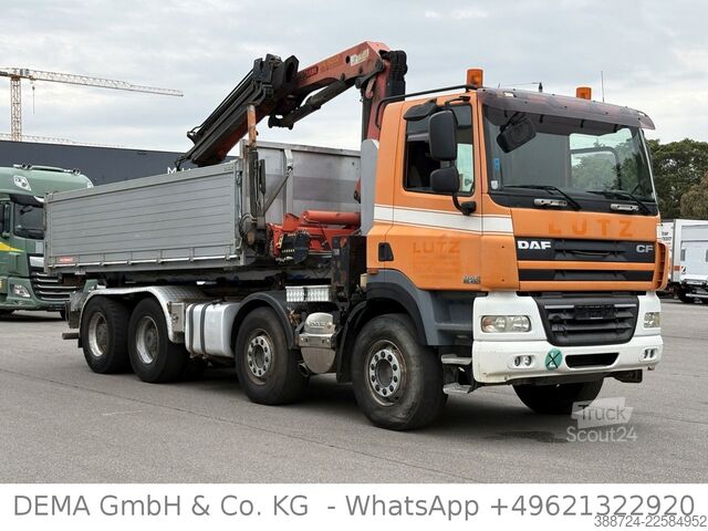 Roll-off-kippi kuorma-auto DAF CF85462*8x4*Mit Kran*Retarder*Klima*Hinterkipper
