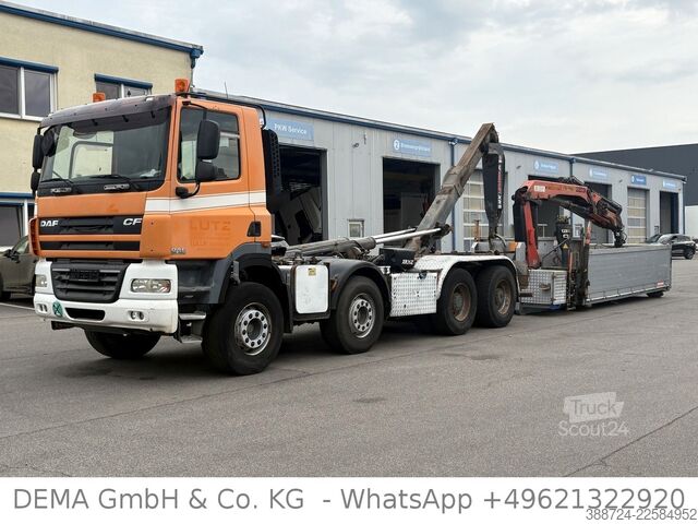 Roll-off-kippi kuorma-auto DAF CF85462*8x4*Mit Kran*Retarder*Klima*Hinterkipper