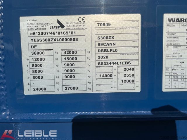Semirremolque con piso móvil STAS S300ZX 92m³ Schubboden*E-Verdeck*1+3 Lift