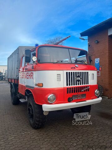 Truck with flatbed & tarpaulin IFA W50 LA Feuerwehr TLF