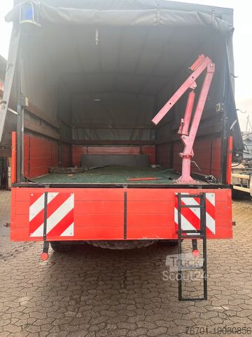 Truck with flatbed & tarpaulin IFA W50 LA Feuerwehr TLF