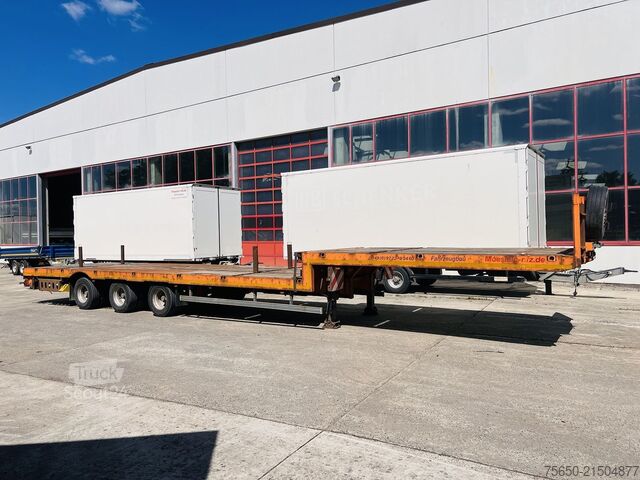 Polpriklopnik z nizko nakladalno ploščadjo Möslein STO 3 Schwebheim  3 Achs Satteltieflader Plato 45 t GGfür Fertigteile, Baumaschinen oder Container