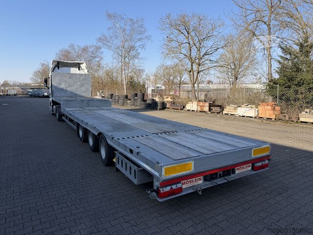 Polpriklopnik z nizko nakladalno ploščadjo Möslein STO 3 Schwebheim  3 Achs Satteltieflader Plato 45 t GGfür Fertigteile, Baumaschinen oder Container