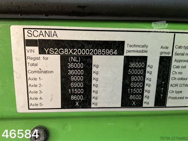 Sistem ročice s kavljem Scania G 440 8x2 Euro 6 Hiab 28 Tonmeter laadkraan