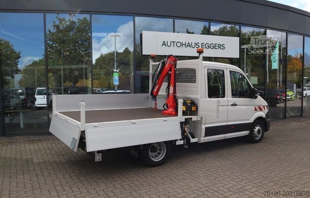 شاحنة صغيرة بيك أب VOLKSWAGEN Crafter 50 Doka Tiefpritsche +Kran (Fa. Schoon)