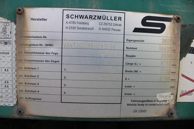 Åben trailer SCHWARZMÜLLER Baustoff - Trommelbremsen - Nr.: 598