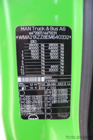 Kuorma-auton runko MAN TGX 26.480 6x2 LL - EURO 5 - LENKACHSE Nr.: 332