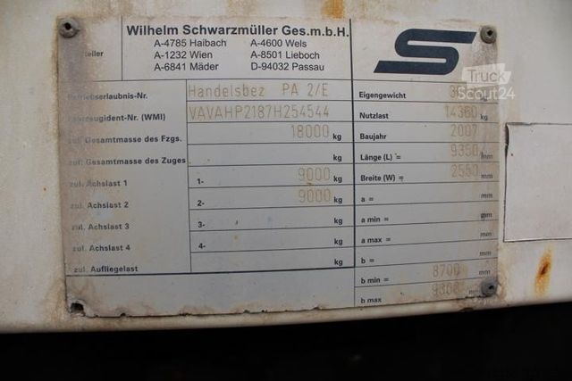 Avoperävaunu SCHWARZMÜLLER PA 2/E Baustoff - Nr.: 544