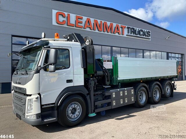 3-zijdige kipper Volvo FM 500 8x4 Euro 6 Hiab 26 Tonmeter laadkraan