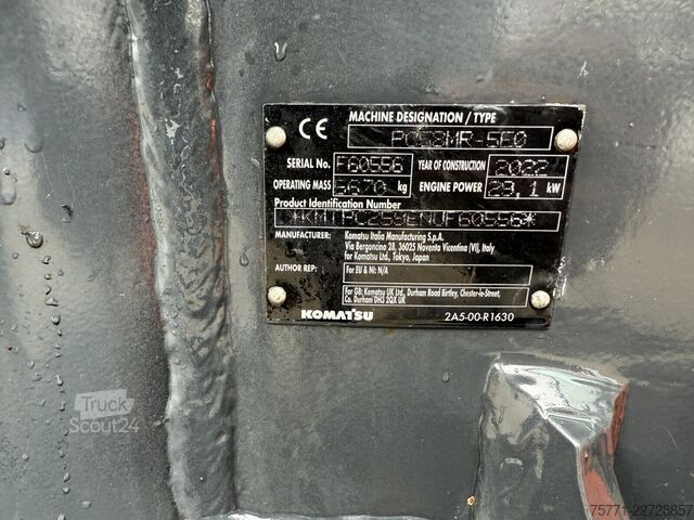 Miniekskavators Komatsu PC58MR-5E0 MINIKOPARKA GĄSIENNICOWA