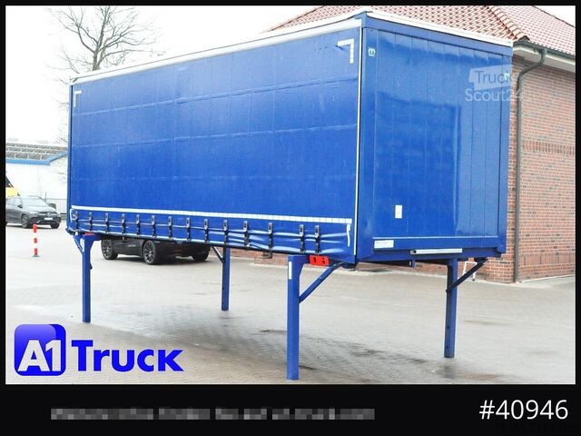 Swap body with flatbed & tarp KRONE Wechselbrücke 7,45, Code XL, Bordwand, neue Plane