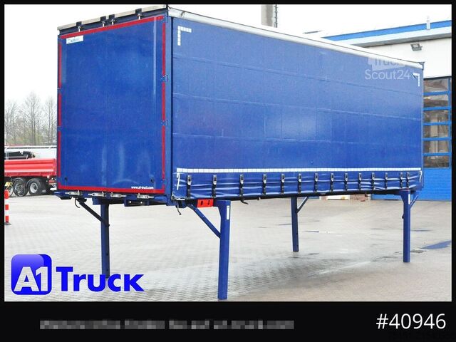 Swap body with flatbed & tarp KRONE Wechselbrücke 7,45, Code XL, Bordwand, neue Plane