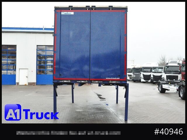 Swap body with flatbed & tarp KRONE Wechselbrücke 7,45, Code XL, Bordwand, neue Plane