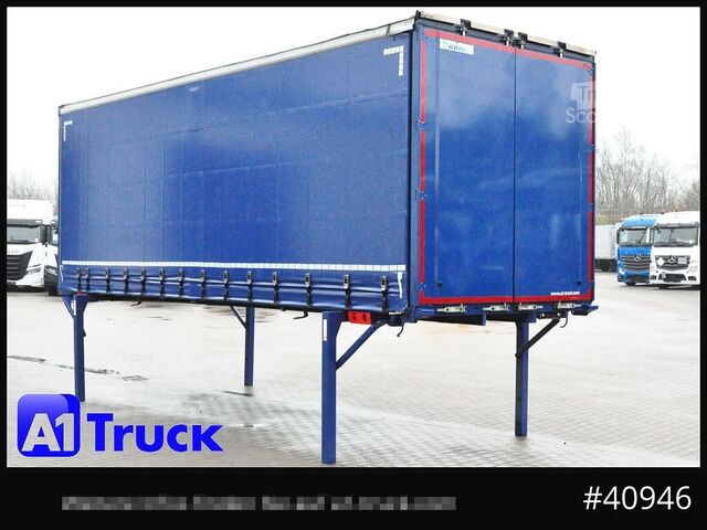 Swap body with flatbed & tarp KRONE Wechselbrücke 7,45, Code XL, Bordwand, neue Plane