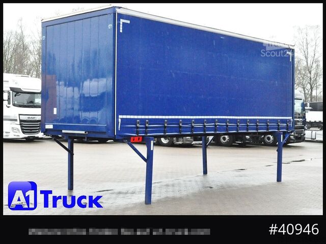 Swap body with flatbed & tarp KRONE Wechselbrücke 7,45, Code XL, Bordwand, neue Plane