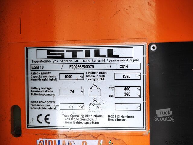 Gerbeurs de palettes Still ESM 10 (Stand-Hochhubwagen)