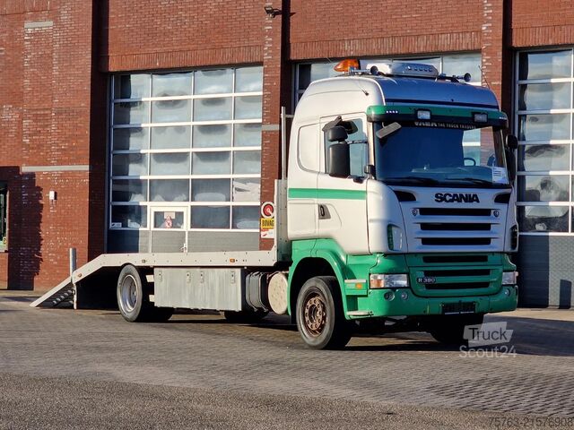Fourgon porte-voitures Scania R380 4x2 - Car transport / Flatbed - Ramp - Ful...