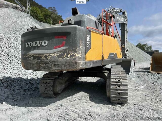 Пълзящ багер Volvo EC480 E excavator w/ cleaning bucket. WATCH VIDEO