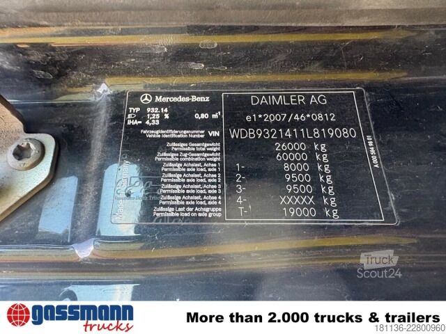 Sklápač Mercedes-Benz Actros 2641 K 6x4, Tele-Absetzanlage
