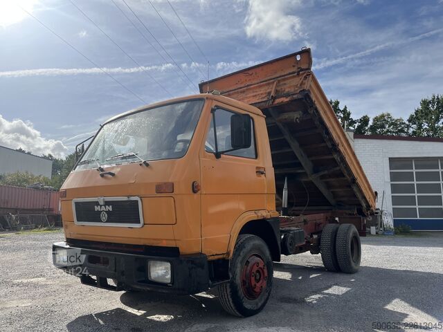 Tresidig tippbil MAN 0.150, Blatt/Blatt, Meiller, 6 Zylinder