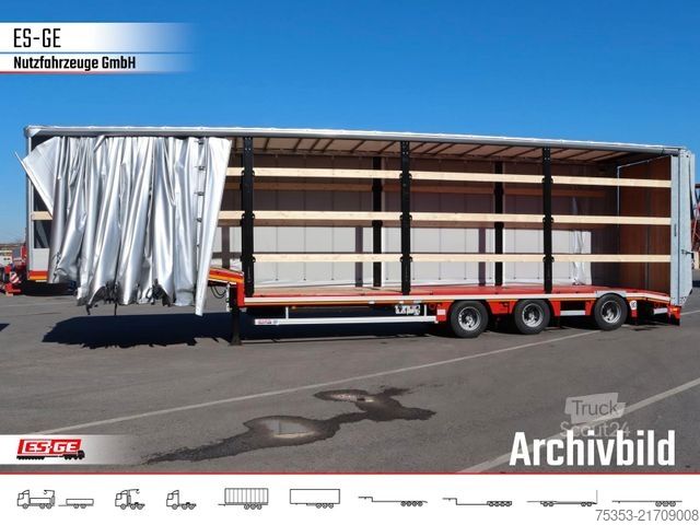 Semirremolque de plataforma baja FAYMONVILLE MAX Trailer MAX100 Semi-Tieflader Planenaufbau