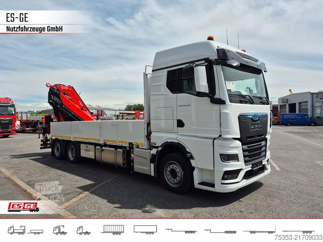 Lastebil med plan MAN TGX 26.480 6x2-4 LL CH mit Fassi F545RA.2.26