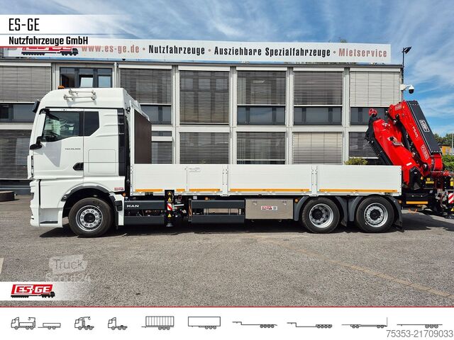 Lastebil med plan MAN TGX 26.480 6x2-4 LL CH mit Fassi F545RA.2.26