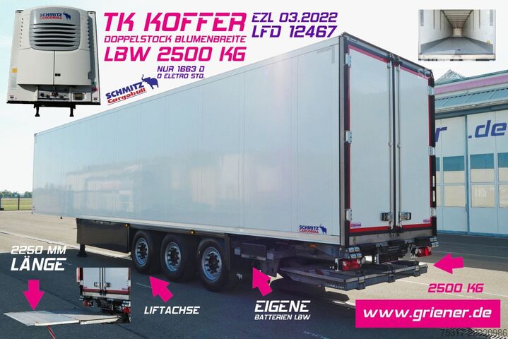 Hladilna polprikolica SCHMITZ CARGOBULL SKO 24/ LBW 2500 kg UFB /DS/ BLUMEN / TK SCB