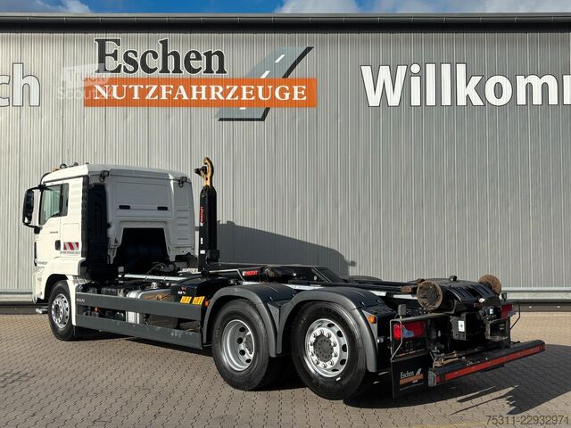 Kamion s kipom s pomičnim kontejnerom MAN TGS 26.470 *HIAB ULT21S59*hydr.Verriegelung*Lenk