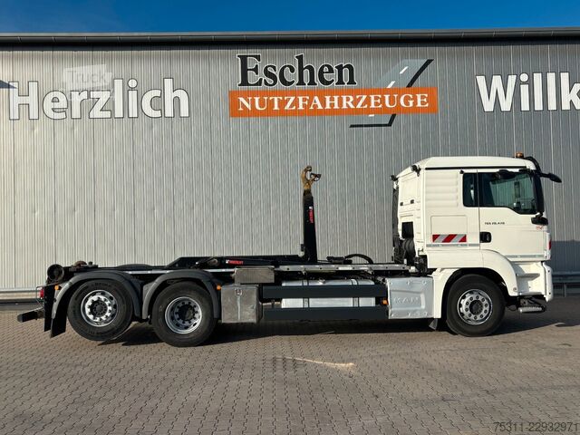 Kamion s kipom s pomičnim kontejnerom MAN TGS 26.470 *HIAB ULT21S59*hydr.Verriegelung*Lenk