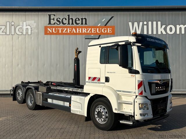 Kamion s kipom s pomičnim kontejnerom MAN TGS 26.470 *HIAB ULT21S59*hydr.Verriegelung*Lenk