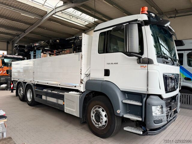 Düz kasa kamyon MAN TGS 26.460 6x2 Lift*Lenk*Pritsche*HIAB 177K Kran
