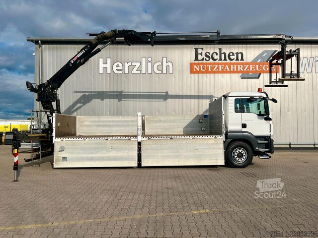 Φορτηγό με επίπεδη καρότσα MAN TGS 26.460 6x2 Lift*Lenk*Pritsche*HIAB 177K Kran