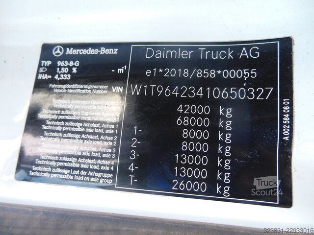 Kipper LKW MERCEDES-BENZ AROCS 4151, 8X6, MEILLER, BORDMATIC, AHK
