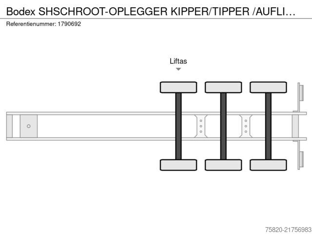 Ανατρεπόμενο φορτηγό Bodex SHSCHROOT-OPLEGGER KIPPER/TIPPER /AUFLIEGER/TRA...
