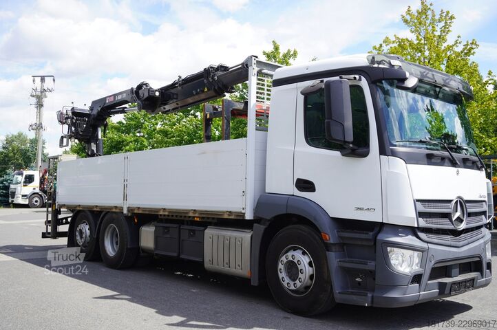 منصة مع رافعة Mercedes-Benz Antos 2540 6x2 / 170 tho. km / HDS HIAB