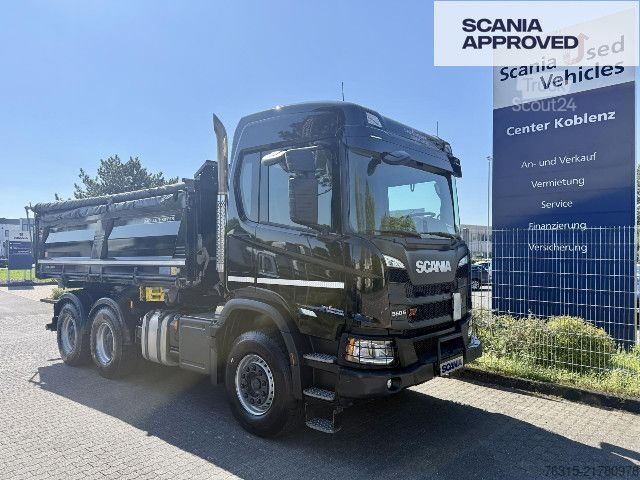 Camion-benne tricar Scania G 560 - 6x4 - MEILLER DSK BORDMATIK - NEW TIRES