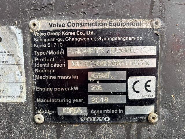  Volvo EC 380 EL CENTRAL LUBRICATION / AC