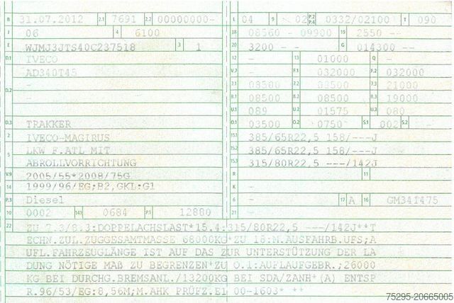 Podvozek nákladního auta IVECO TRAKKER AD340T45 8x4 HIAB Hakenlift Retarder