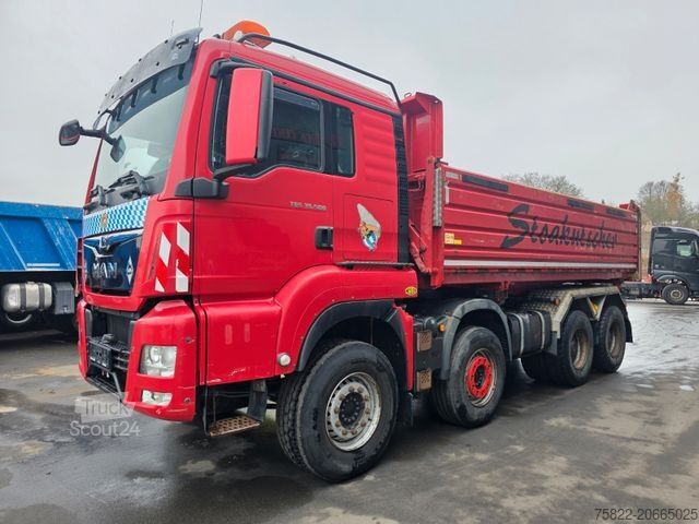 Camion ribaltabile trilaterale MAN TGS 35.500 / 8X4 / Meiller Bordmatik