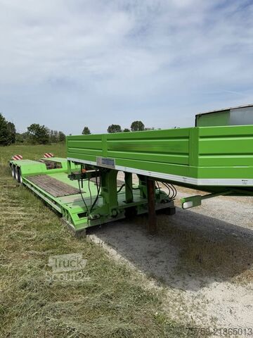 Semiremorcă cu platformă joasă pentru transportul utilajelor de construcţii COMETTO SS38P Teleskop-Tieflader 13.29m-16.79m