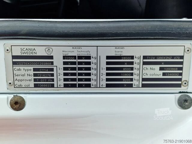Sklápač Scania T124-470 6x2 - Tipper - Manual gearbox - Full s...