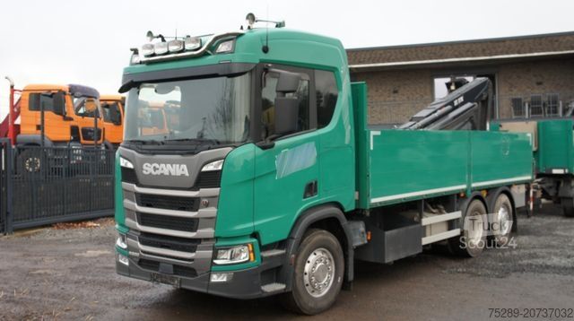 Бортовой грузовик SCANIA R500 6x2 Baustoffzug Kran HIAB 177 K-2 Pro