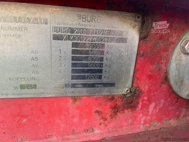 Konteineru pārvadājumi Burg BPO 12-27 CCXGX-00 20/30 FT Chassis / BPW Axles...