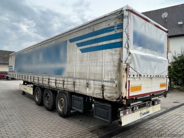 Auflieger mit Pritsche & Plane KRONE SD Plane Edscha Bordwände Plane Lenkachse